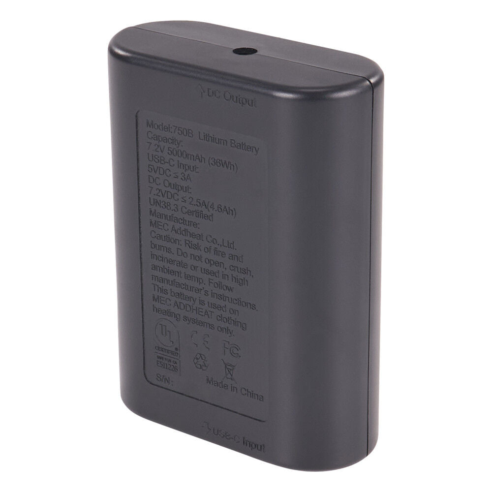 Black N-Ferno 6495B Portable Battery Power Bank with USB-C Cord 41801