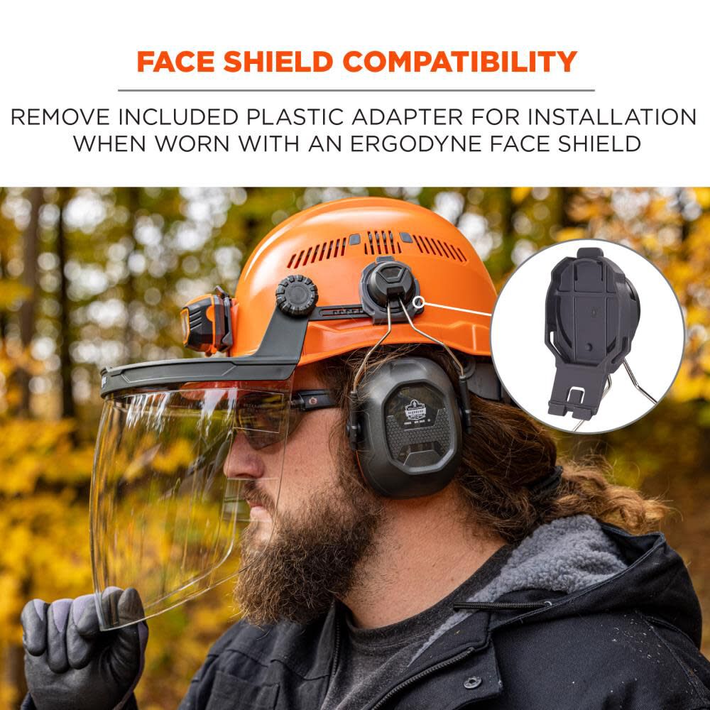 Cap Style & Helmet Gray Mounted Earmuffs 60258