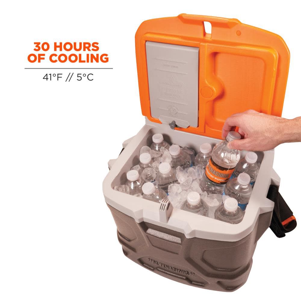 Chill Its 5170 Industrial Hard Sided Cooler 17 Quart Single Orange & Gray 13170