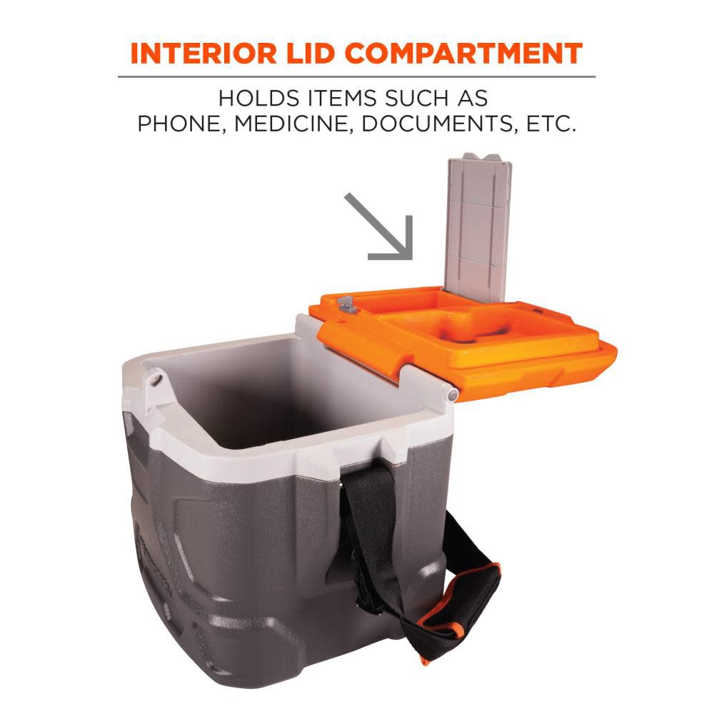 Chill Its 5170 Industrial Hard Sided Cooler 17 Quart Single Orange & Gray 13170