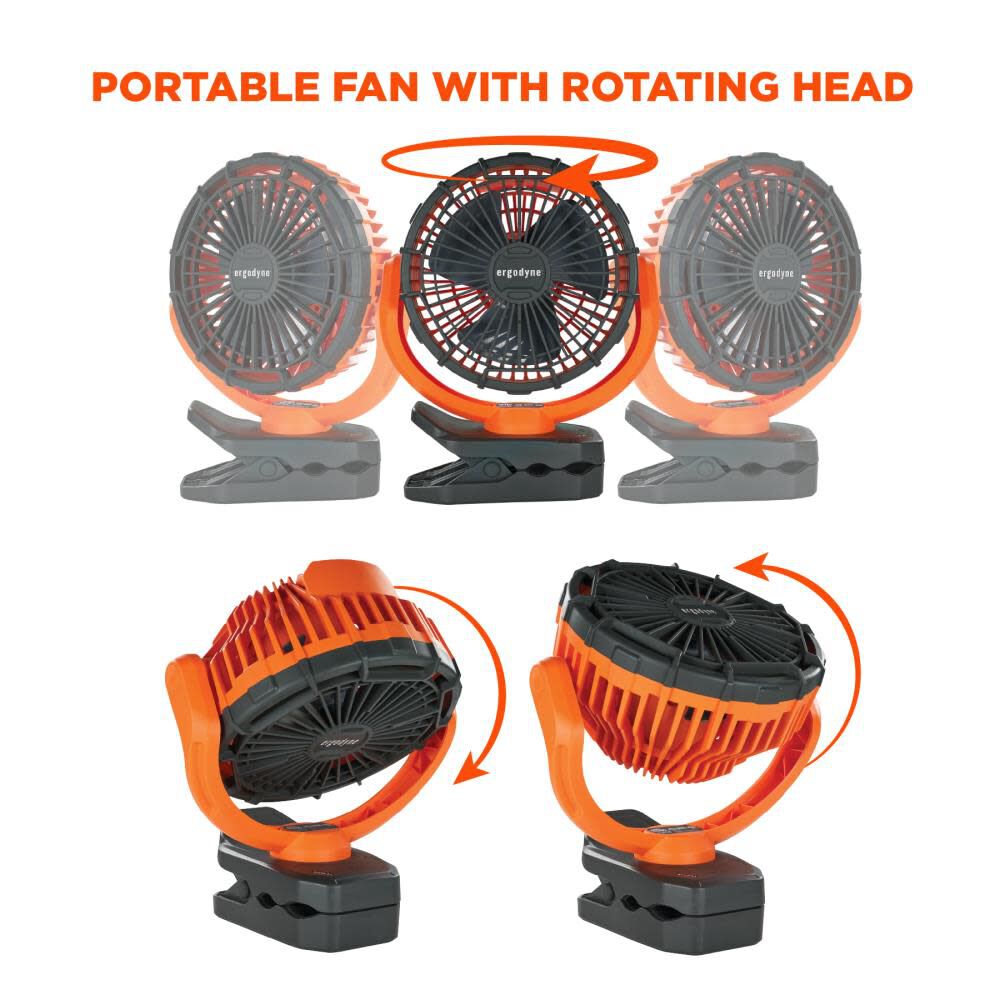 Chill-Its 6090 Orange Rechargeable Portable Jobsite Fan 12800