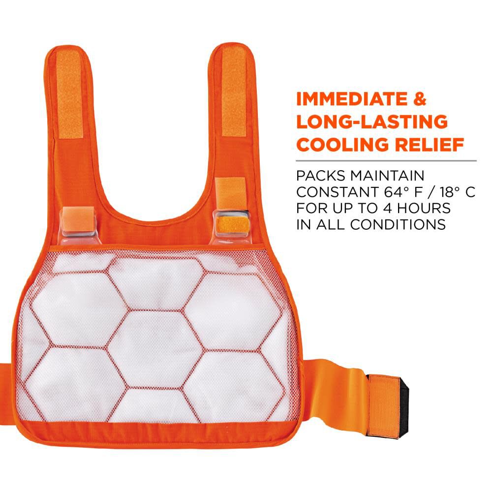 Chill Its 6215 Cooling Vest FR with Packs Orange