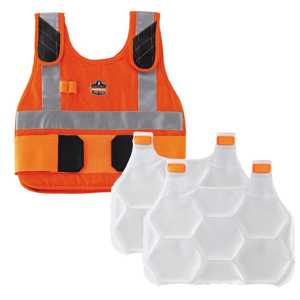 Chill Its 6215 Cooling Vest FR with Packs Orange