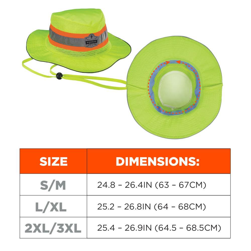 Chill Its 8935CT Ranger Sun Hat PVA Hi Vis Lime 2X/3X 12600