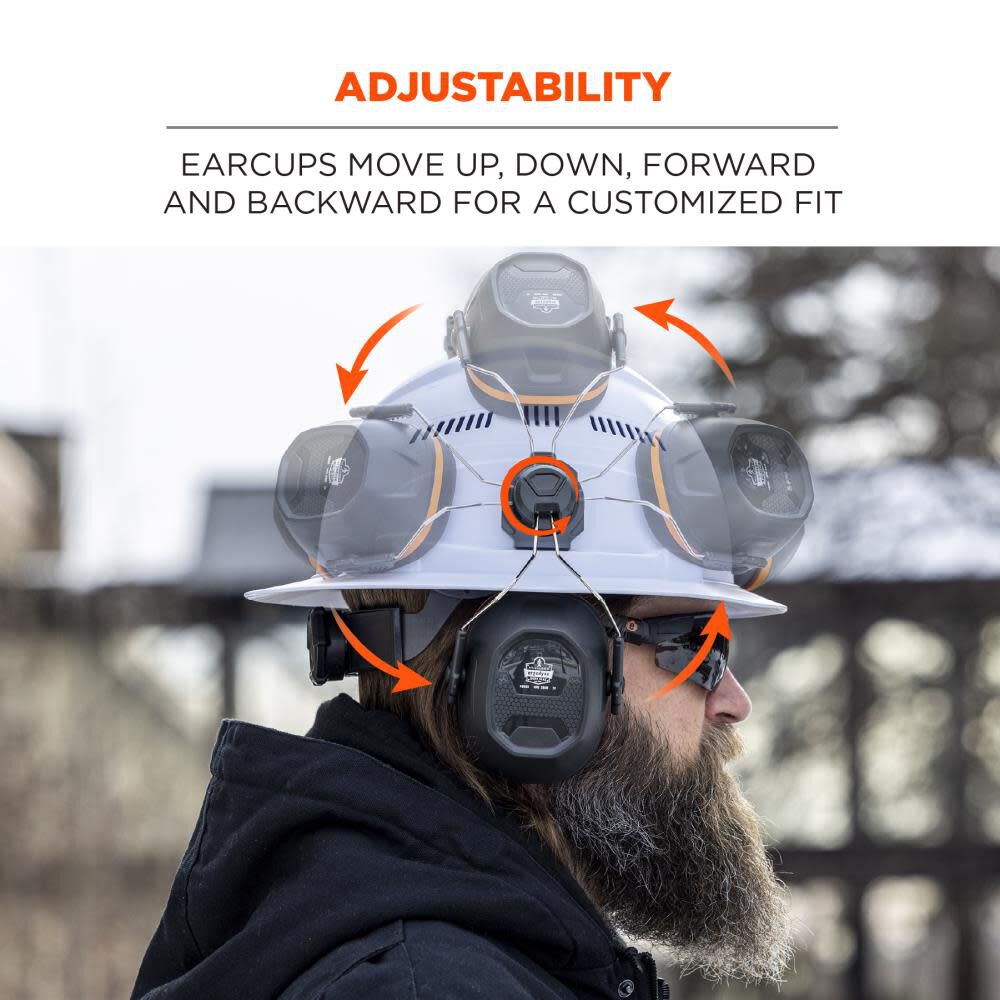 Full Brim Gray Mounted Earmuffs 60259