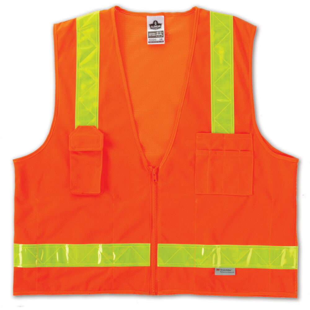 GloWear 8250ZHG Class 2 Orange Safety Vest - S/M 21433