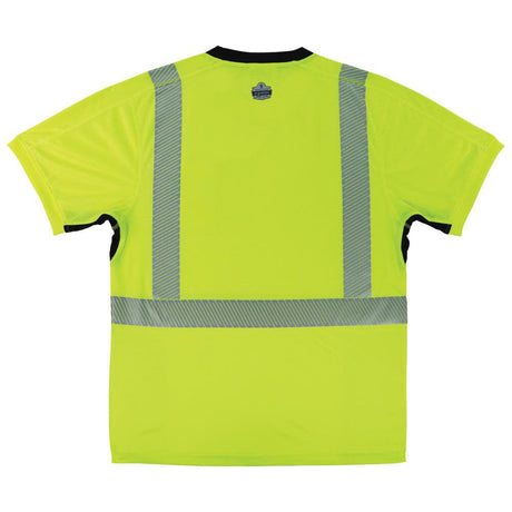 GloWear 8283BK Performance Hi Vis T Shirt Black Bottom Lime 2X 23506