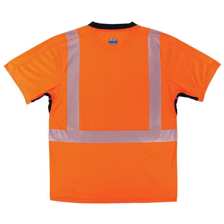 GloWear 8283BK Performance Hi Vis T Shirt Black Bottom Orange 2X 23516