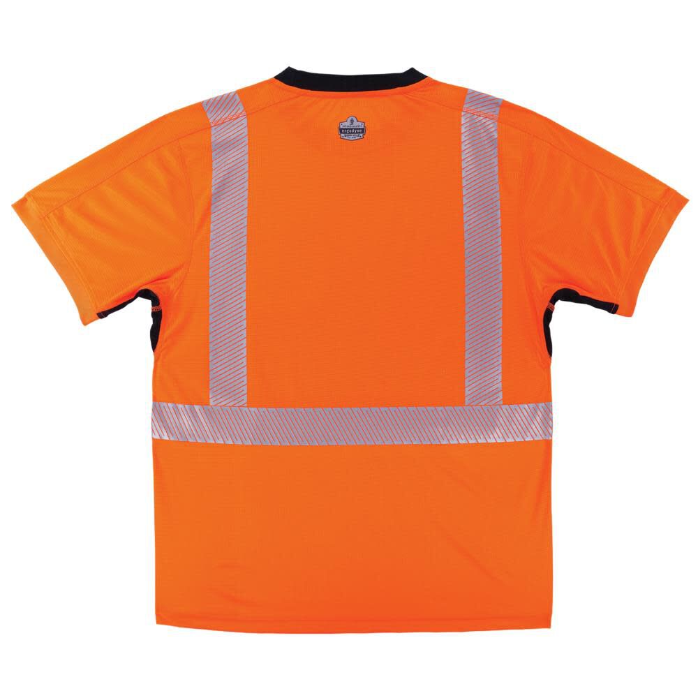 GloWear 8283BK Performance Hi Vis T Shirt Black Bottom Orange 3X 23517