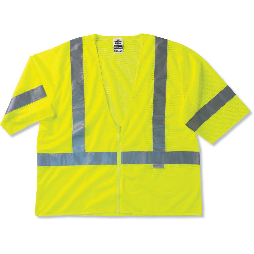 GloWear 8320Z Class 3 Lime Green Safety Vest - 2X/3X 22127