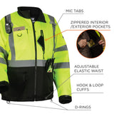 GloWear 8351 Jacket Windbreaker Water Resistant Lime Hi Vis 2X 23426