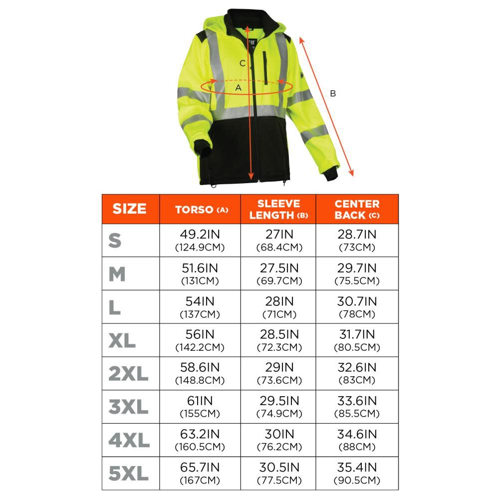 GloWear 8353 Jacket Softshell Water Resistant Lime Hi Vis 2X 23526