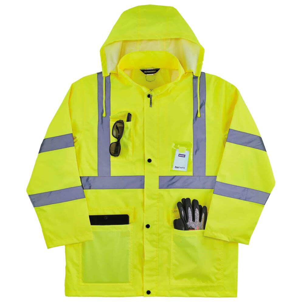 GloWear 8366 Lightweight Hi Vis Rain Jacket Lime Large 24334