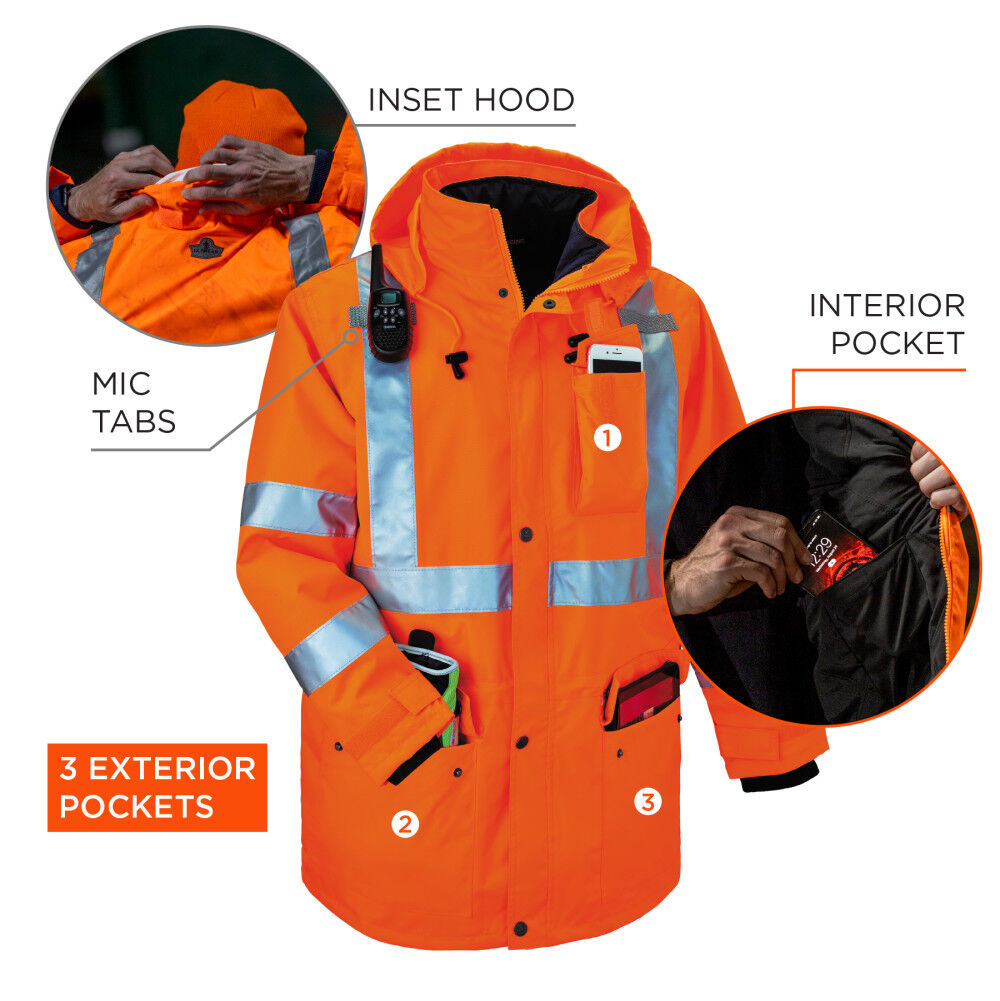 GloWear 8385 Class 3 4-in-1 Jacket 2XL Orange 24376