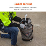 Hoist Bucket with Swiveling Carabiner XL Gray 15976