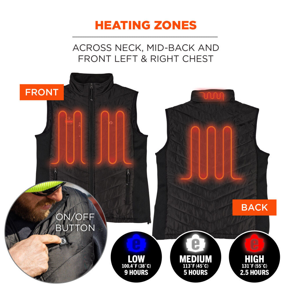 N-Ferno 6495 Rechargeable Heated Vest with Battery Black 41705