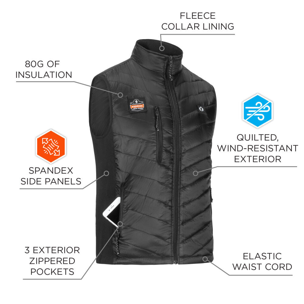 N-Ferno 6495 Rechargeable Heated Vest with Battery Black 41705