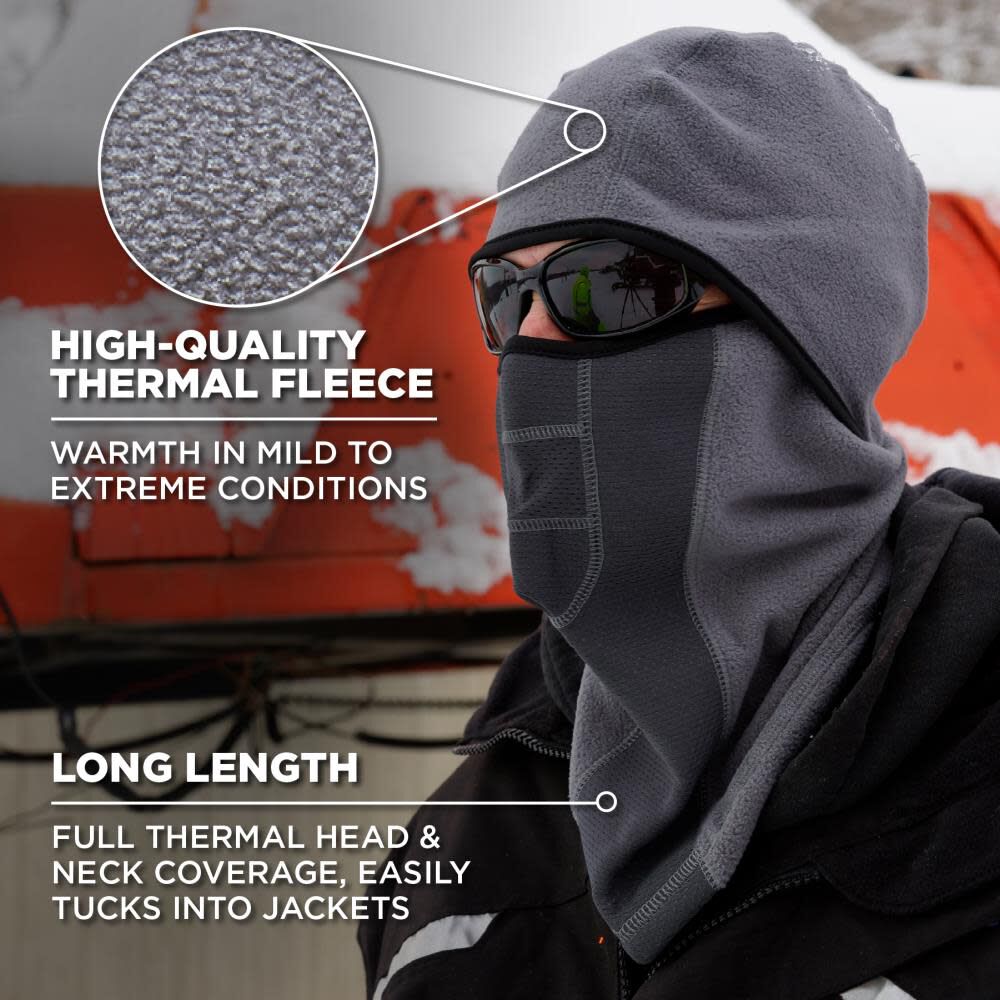 N Ferno 6823 Balaclava Face Mask Windproof Hinged Gray 16835