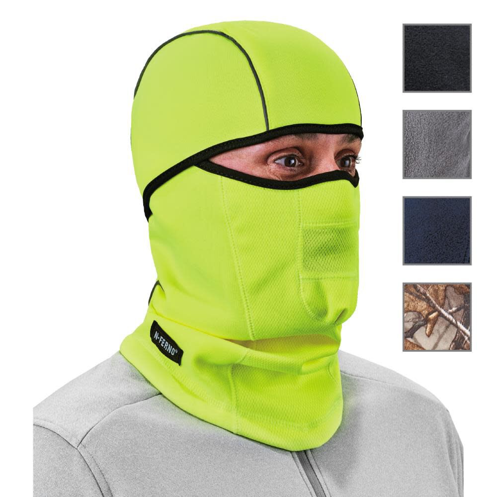 N Ferno 6823 Balaclava Face Mask Windproof Hinged Lime 16834