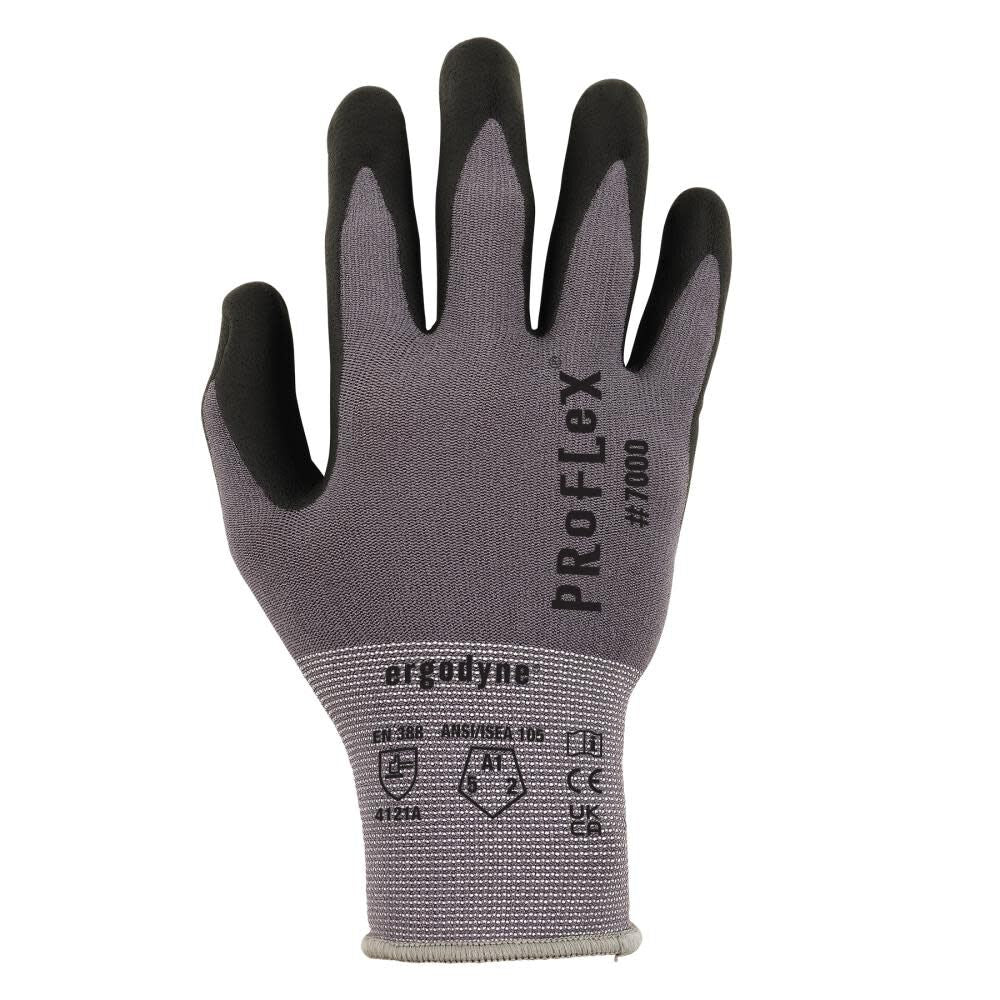 ProFlex 7000 Nitrile Coated Gloves Microfoam Palm Large Gray 10374