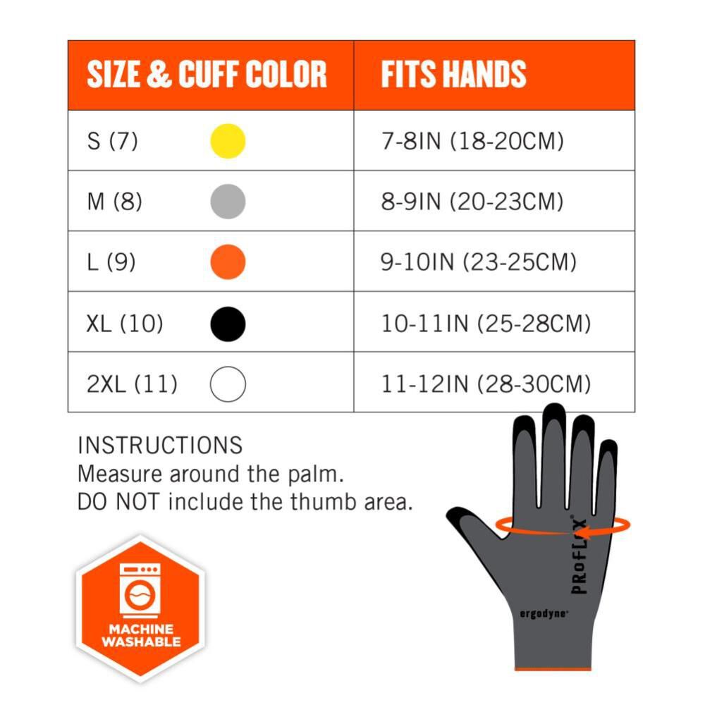 ProFlex 7000 Nitrile Coated Gloves Microfoam Palm XL Gray 10375