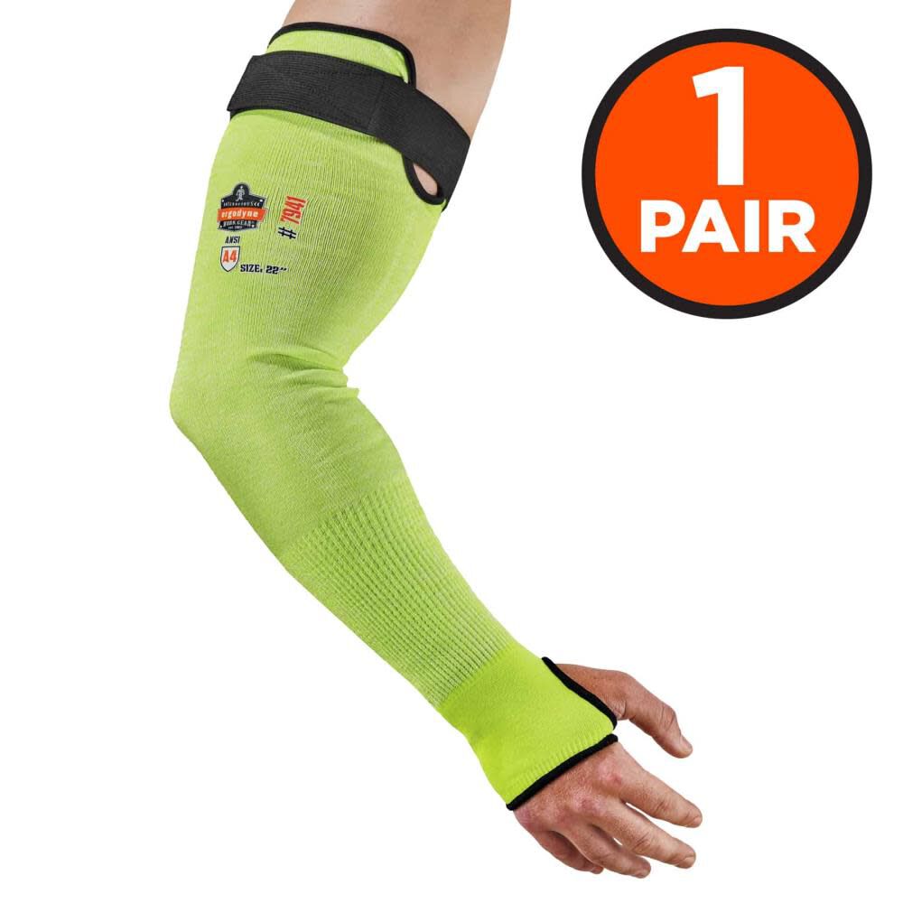 ProFlex 7941 PR Cut Resistant Arm Sleeve Pair 22in Lime 17945