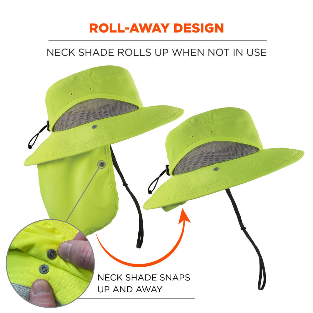 Ranger Hat with Neck Shade, Lime Green, L/XL 12711