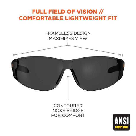 Safety Glasses Anti Fog Smoke Lens Frameless 59133