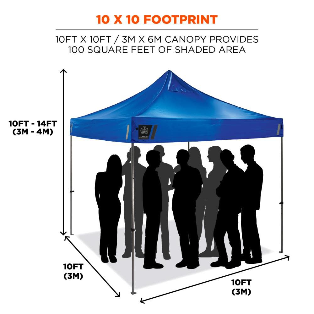 Shax 6000 Single Blue Heavy Duty Pop Up Tent 10' x 10' 12905