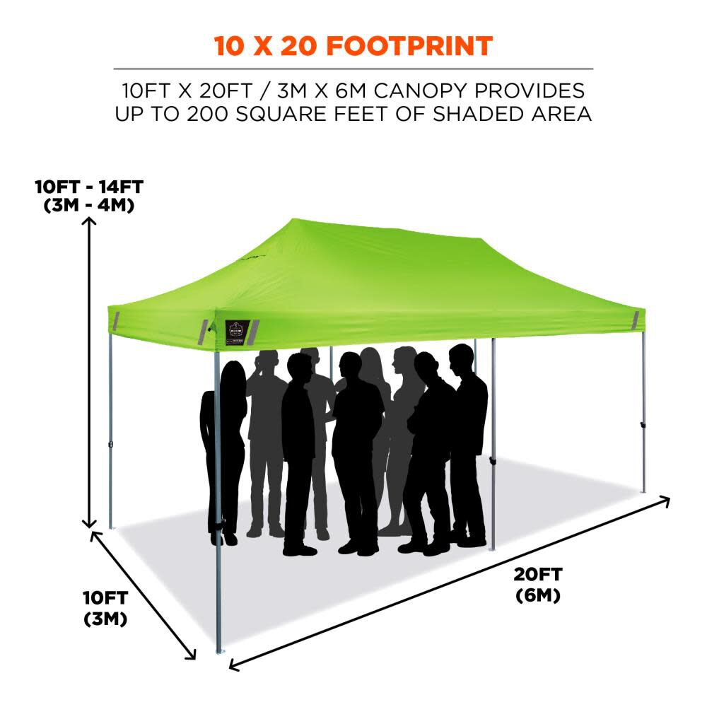 Shax 6015 Single Lime Heavy Duty Pop Up Tent 10' x 20' 12915