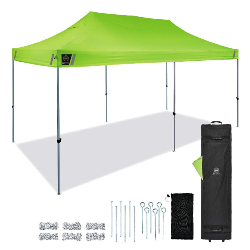 Shax 6015 Single Lime Heavy Duty Pop Up Tent 10' x 20' 12915