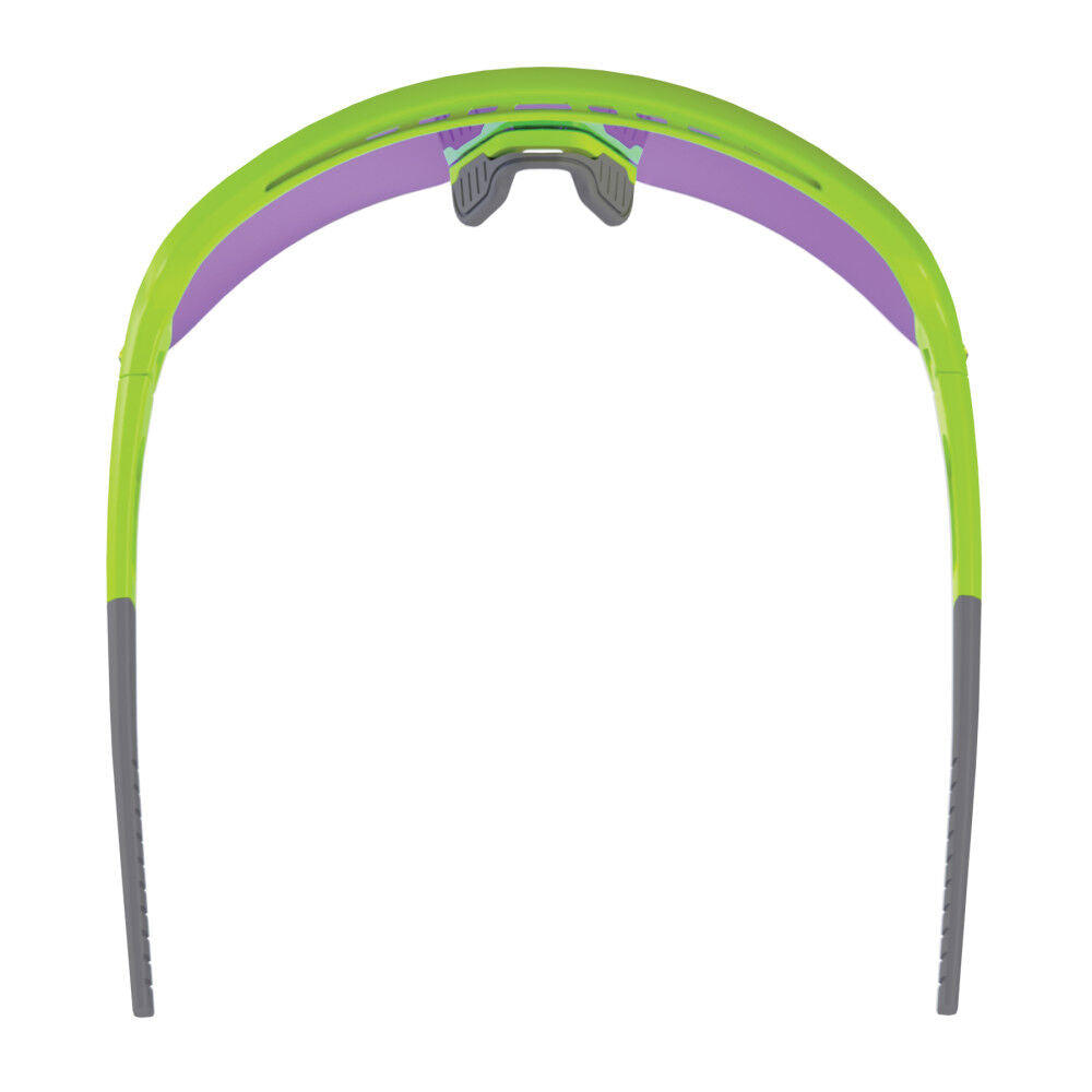 Skullerz AEGIR Polarized Mirrored Safety Glasses, Lime Frame, Purple Lens 55061