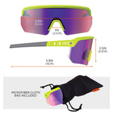 Skullerz AEGIR Polarized Mirrored Safety Glasses, Lime Frame, Purple Lens 55061