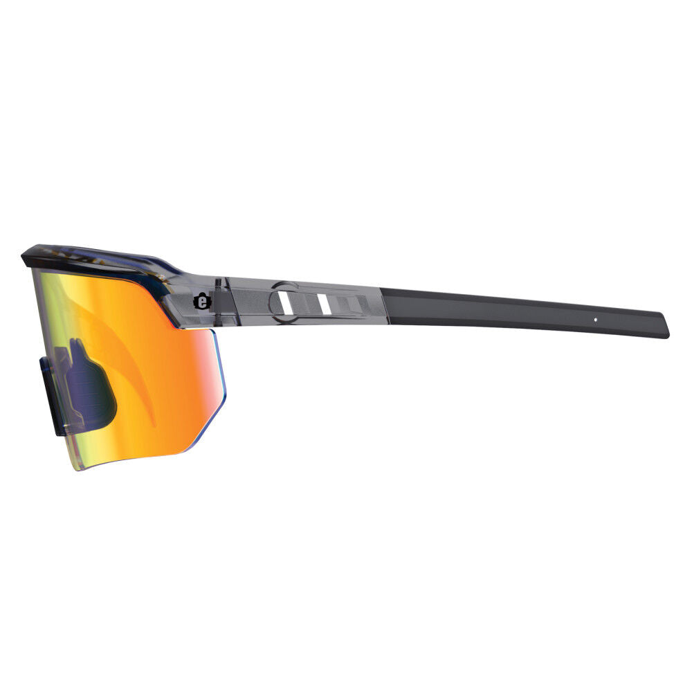 Skullerz AEGIR Polarized Mirrored Safety Glasses, Smoke Frame, Orange Lens 55060