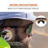 Skullerz AEGIR Polarized Mirrored Safety Glasses, Smoke Frame, Orange Lens 55060