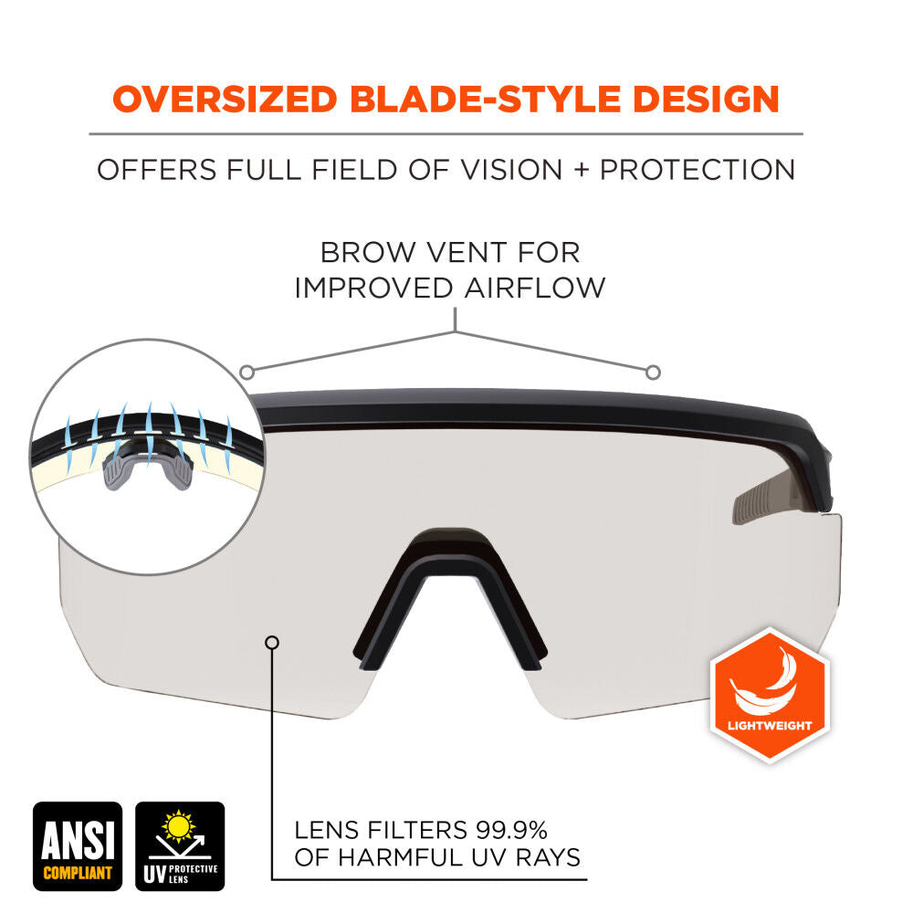 Skullerz AEGIR Safety Glasses In Outdoor Lens Matte Black Frame Anti-Fog 55004