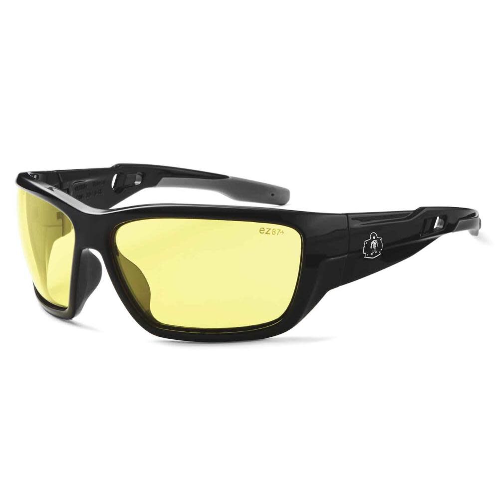 Skullerz Baldr Safety Glasses Yellow Lens with Black Frame 57050