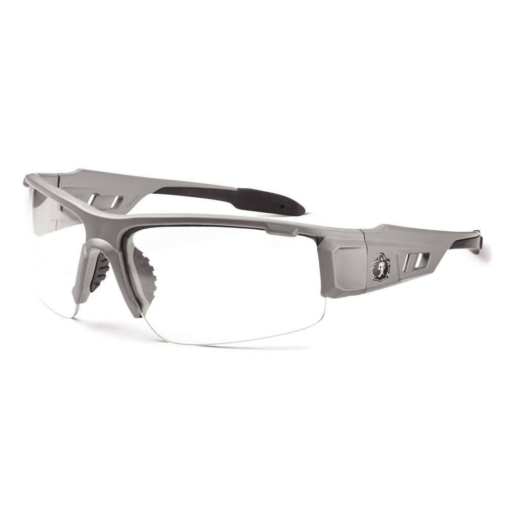 Skullerz Dagr Safety Glasses Anti-Fog Clear Lens with Matte Gray Frame 52103