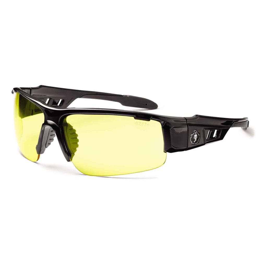 Skullerz Dagr Safety Glasses Yellow Lens with Black Frame 52050