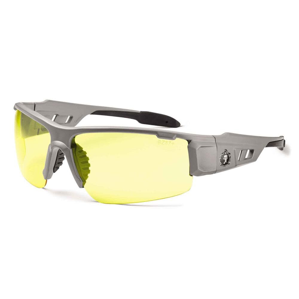 Skullerz Dagr Safety Glasses Yellow Lens with Matte Gray Frame 52150