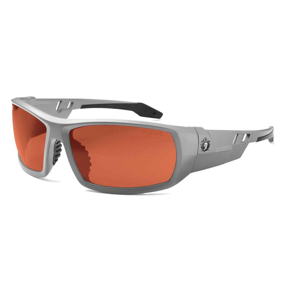 Skullerz Odin Safety Glasses with Polarized Copper Lens and Matte Gray Frame 50121