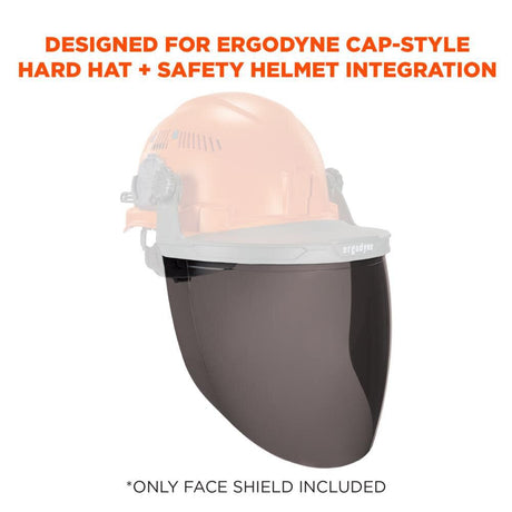 Smoke Face Shield Replacement for Cap-Style Hard Hat & Safety Helmet 60250