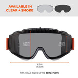 Smoke Lens Gray OTG Safety Goggles Elastic Strap 60301