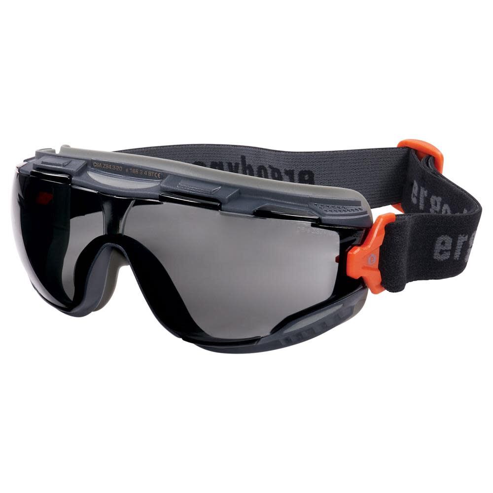 Smoke Lens Gray Safety Goggles Elastic Strap 60309