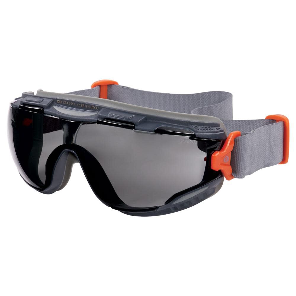 Smoke Lens Gray Safety Goggles Neoprene Strap 60311