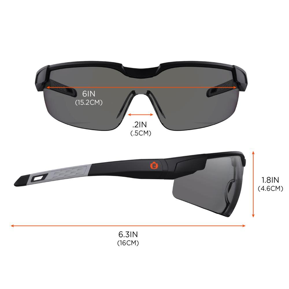 Smoke Lens Matte Black Anti Fog Safety Glasses 50063