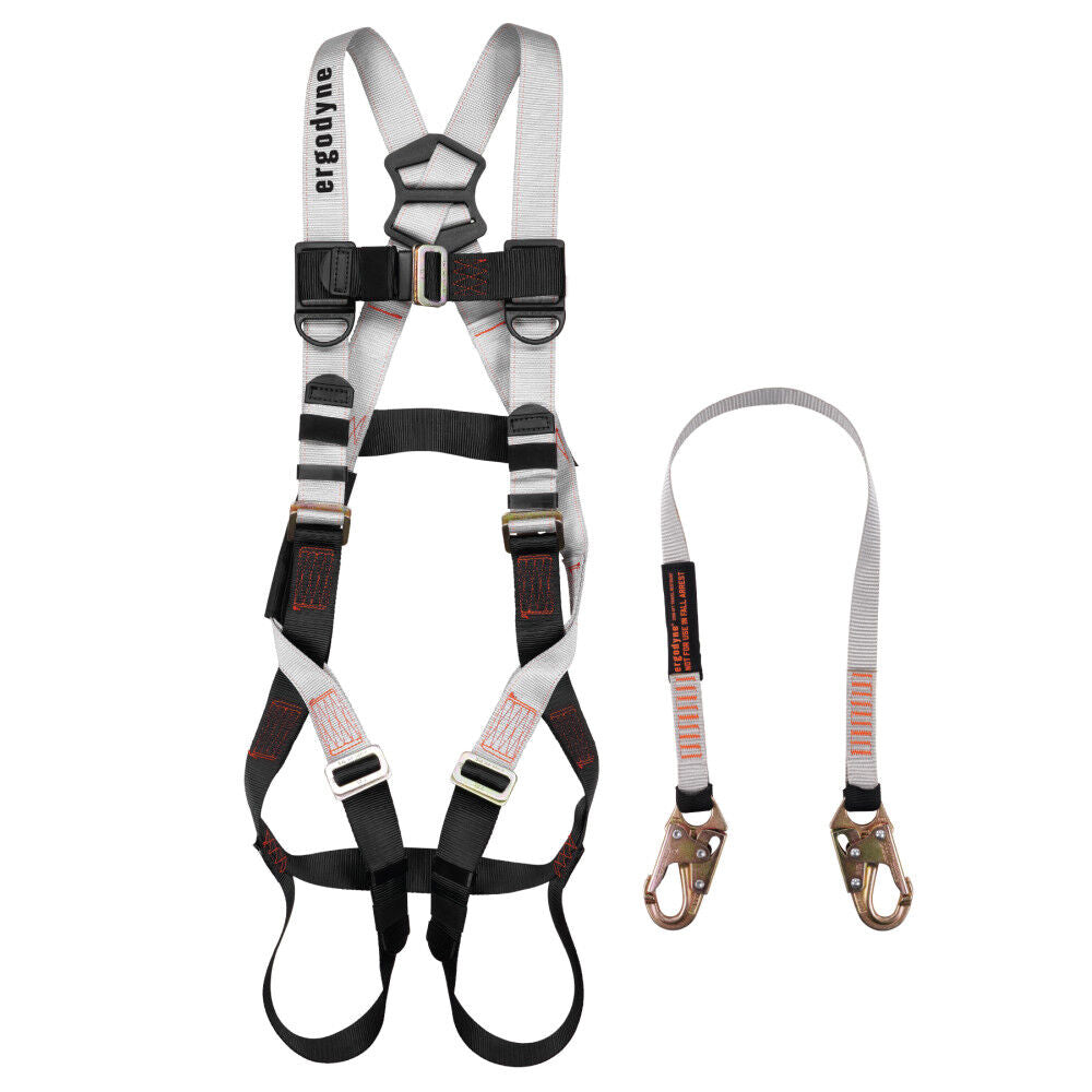 Squids 3201 Fall Restraint Harness & Lanyard Kit, Black/Gray 19671