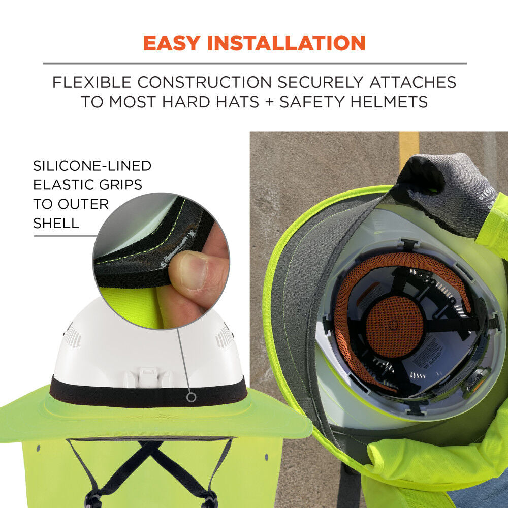 Universal Hard Hat Brim with Neck Shade, Lime 12721