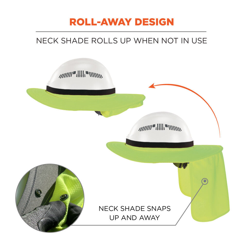 Universal Hard Hat Brim with Neck Shade, Lime 12721