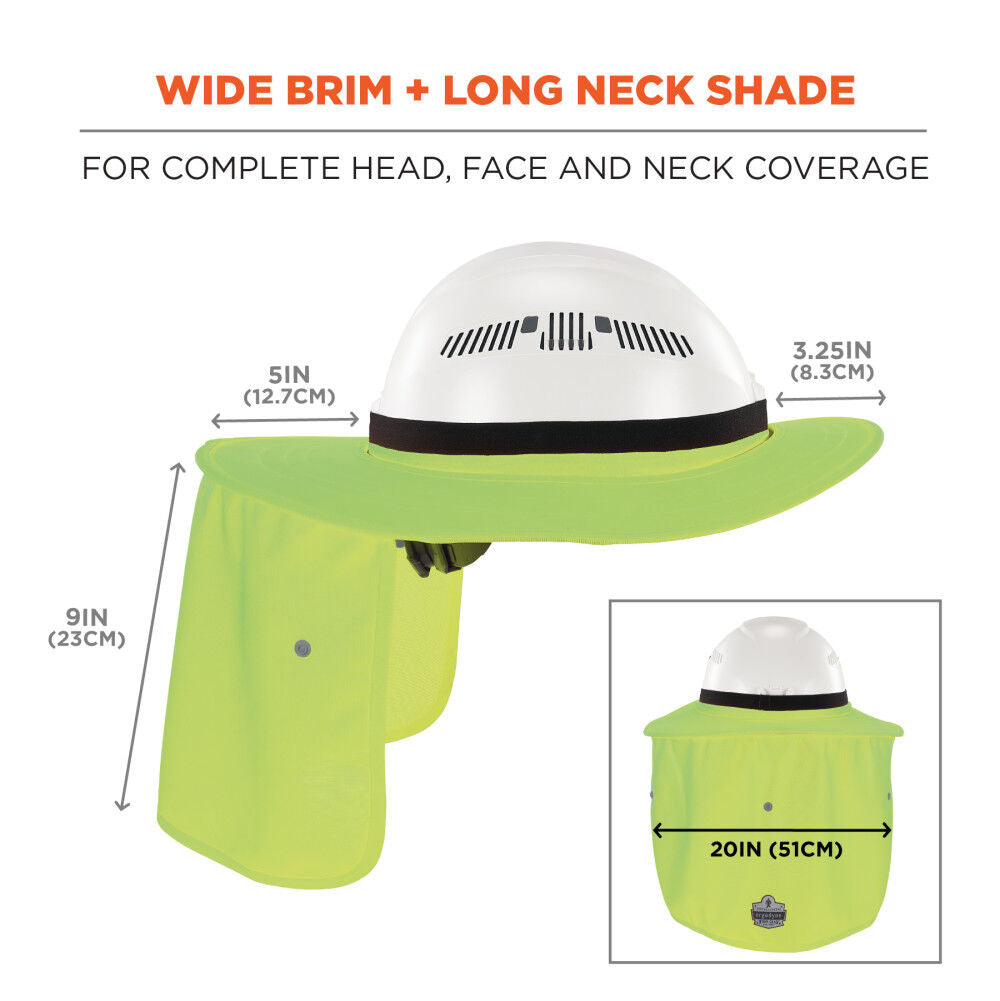 Universal Hard Hat Brim with Neck Shade, Lime 12721